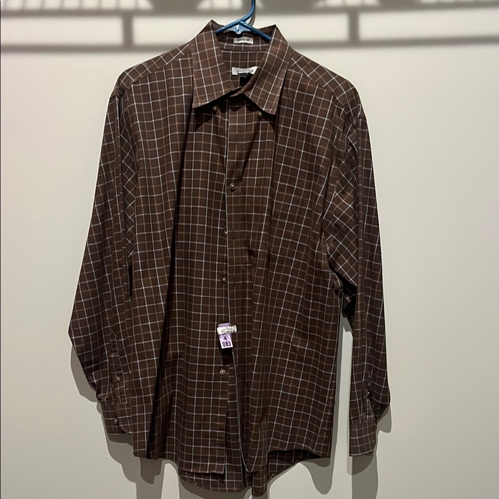 Van Heusen Brown Casual Button Down Shirt